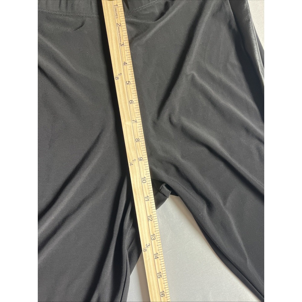 Vecceli Italy Black Sexy Stretch Pants Womens Small Vinyl‎ Sides Zipper Cuffs - Picture 8 of 10